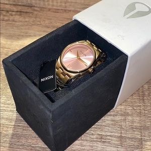 Nixon Gold Watch with Rose Face